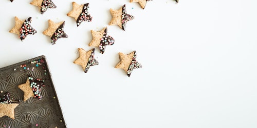 A plate of festive cookies