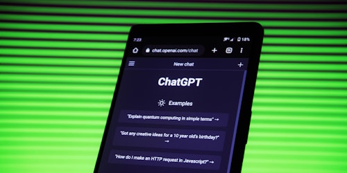 A smartphone showing ChatGPT on the browser